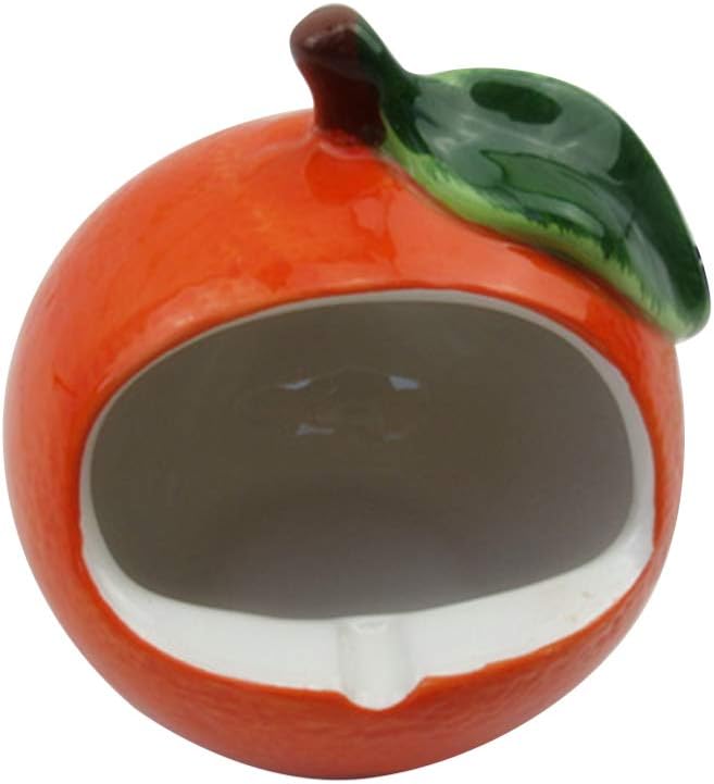 POPETPOP Hamster Ceramic Hideout - Small Animal Igloo Hideout Rat Mice House Cave Critter Bath Fruit Shape