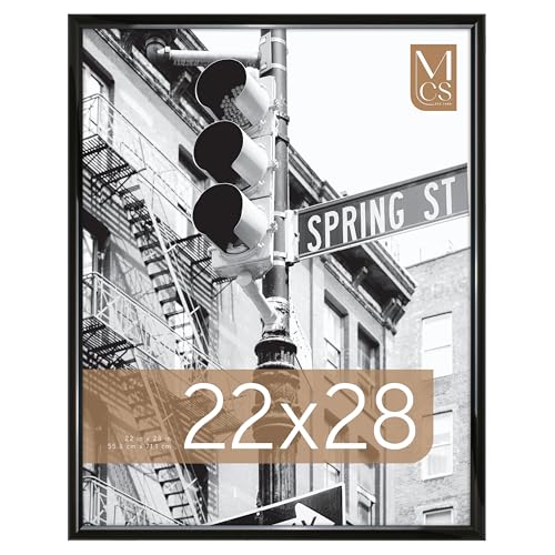 MCS Trendsetter 22x28 Poster Frame Black High-Gloss, Vertical & Horizontal Wall Hanging Large Picture Frame for Photos, Posters & Art Prints (1-Pack)