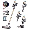 Cordless vacuum cleaner 550w 45kpa 60 mins runtime self standing vacuum cleaners for home stick vacuum with charging dock station removable battery handheld vacuum for pet haircarpetfloor  urban country home decor