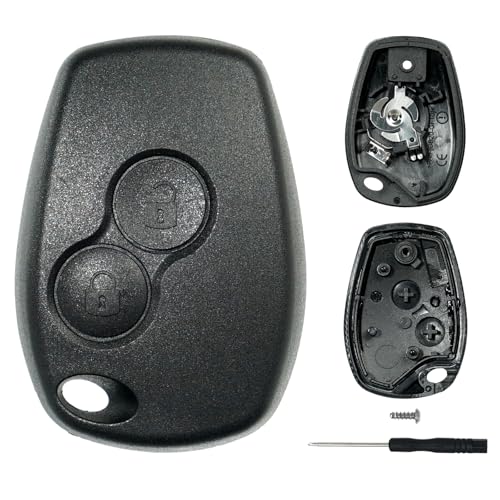 SUPALAN Coque Clé 1 pièces 2 Boutons Compatible pour Dacia Duster Sandero Stepway Logan Lodgy Dokker, TéLéCommande Coque Voiture sans Lame