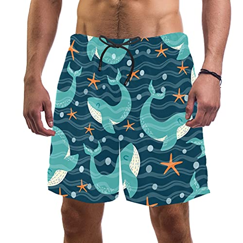 Short de bain pour homme confortable avec poches taille élastique motif M
