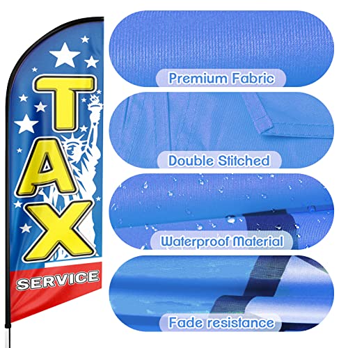 Fsflag Tax Service Advertising Swooper Flag Banner, 8Ft Tax Service Feather Flag, Advertising Feather Banner Sign For Tax Service Business #TOP2