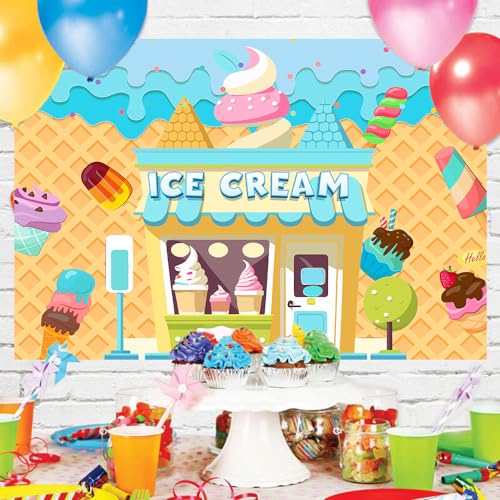 Fondo Fotográfico 5x3Ft Tema Helado para Fiesta y Fotografía miniatura 3