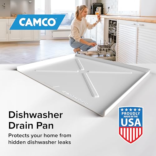 Camco Dishwasher Drain Pan - Measures 24” x 20-1/2” OD - Protects Floors, Cabinets, Walls & Features Front Opening for Easy Leak Detection - Crafted of Heavy-Duty Polymer - 24” x 20-1/2” (20600) by Camco - Image 6