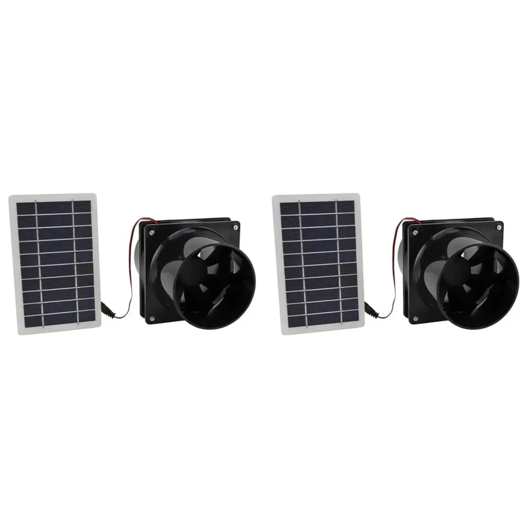 Jnchdghwa As Shown 2X Solar Exhaust Fan Round Duct Solar Panel Ventilation Fan Kit -Saving Solar Exhaust Fan