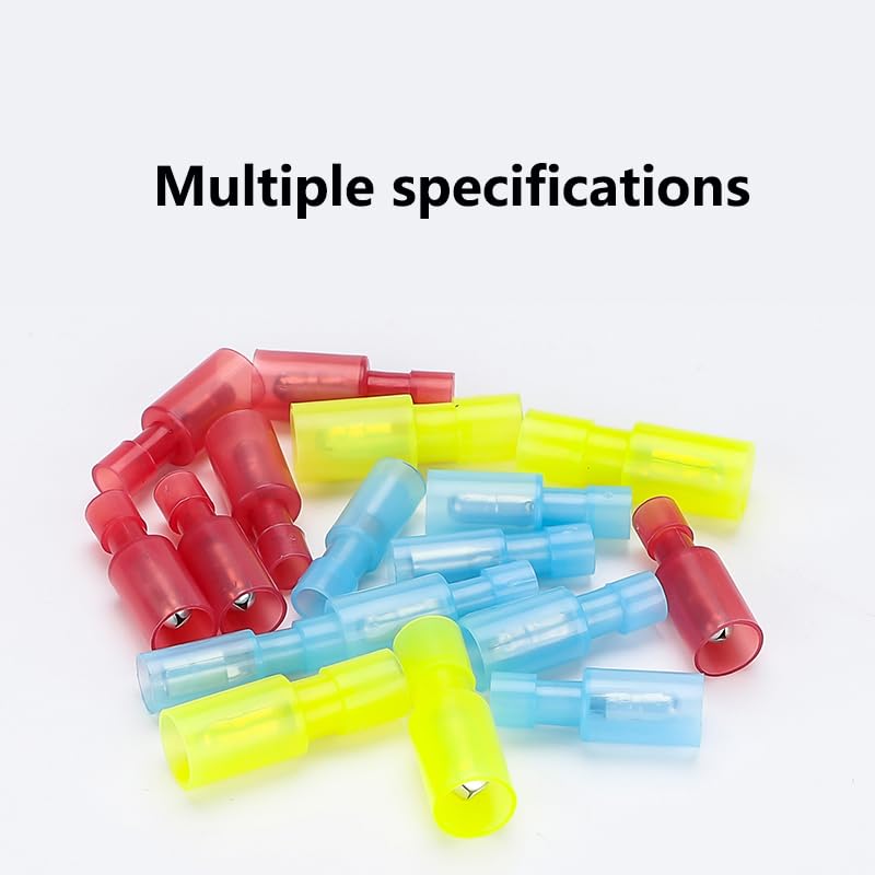 Shaped Electrical Wire Connector Pluggable Terminal Blocks Male Female Quick Joint Nylon Insulated Cable Crimp(Yellow 100set)