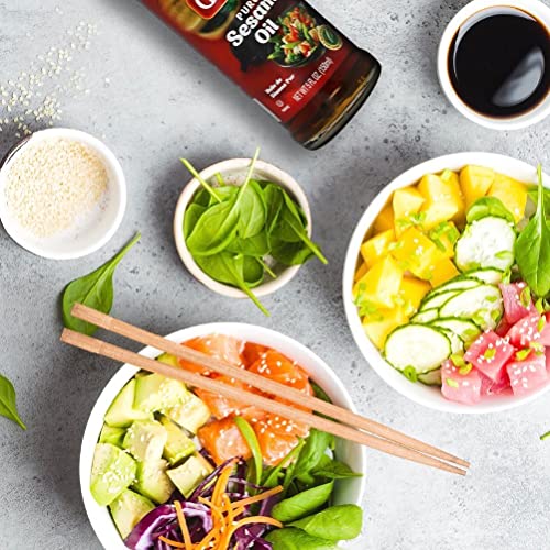 Gefen 100% Pure Toasted Sesame Oil, 2 Liter - 67.6Oz | Rich Aroma & Premium Quality | Bulk Food Service Size | Easy Pour Handle | Full Bodied | Great In Dressings, Sauces, Marinades, Stir-Fry And All Your Asian Inspired Dishes | Certified Kosher #TOP2