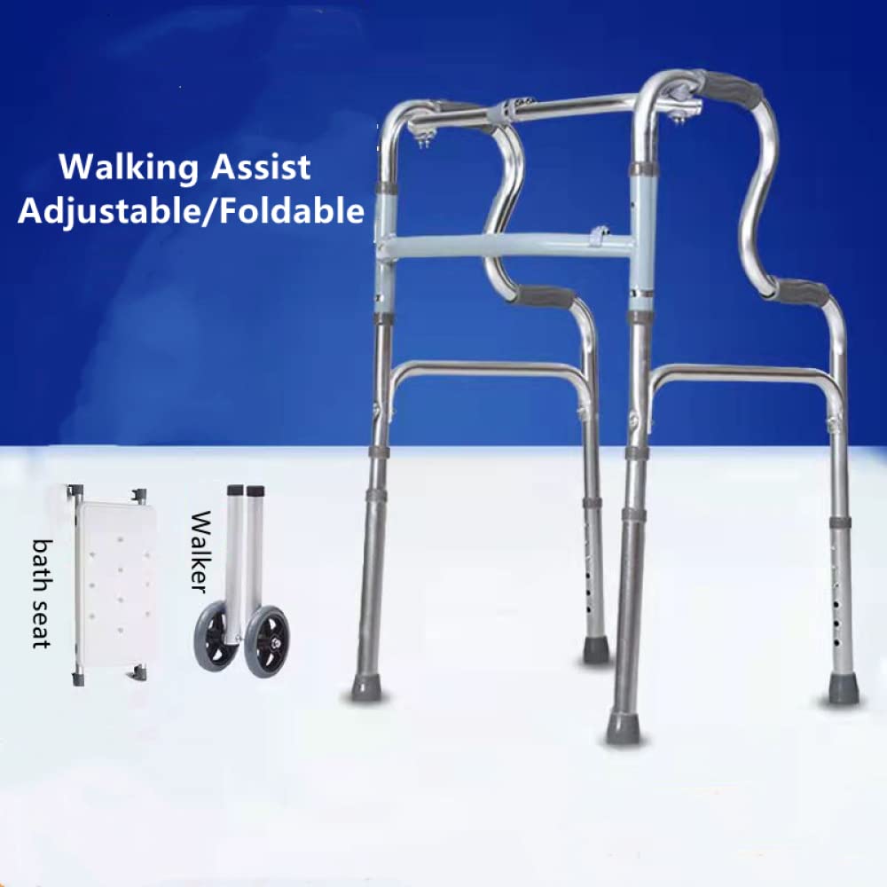 NOBRIM Deambulatore riabilitativo per Anziani Adulti Disabili Assistenza alla deambulazione Lega di Alluminio Telaio in Piedi Strumenti per l'allenamento della Mobilità Deambulatori Pieghevoli