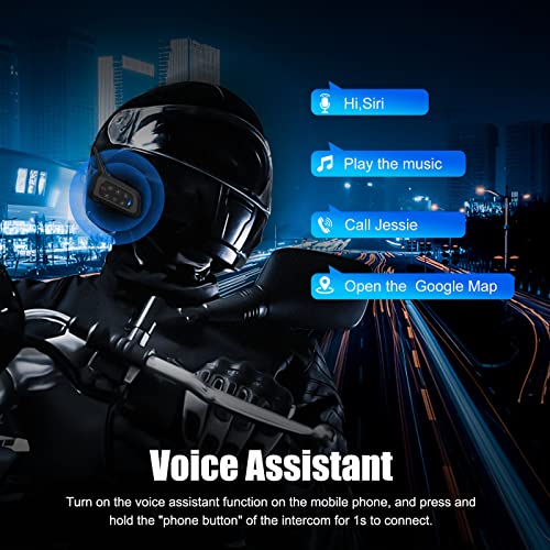 Image of EJEAS V4 Plus Helmet Communication System, Motorcycle Bluetooth V5.1 Headset 1500m Helmet Intercom with Noise Reduction /3D Sound /FM Radio /Hands-Free, Ideal for 2 to 4 Riders Group Talking (2PCS)