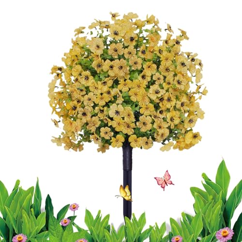 Arbustes artificiels d'extérieur | Faux arbre à feuilles persistantes imperméable : diverses applications décoration de la maison réutilisable, faux arbustes colorés pour aménagement paysager, haie