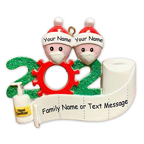 Knextion, Inc Personalized 2020 Christmas Ornament - Pandemic Quarantine Toilet Paper Couple First Christmas Tree Ornament Decoration with Custom Names