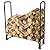 Pure Garden 4ft Firewood Rack Outdoor Wood Rack Log Holder - Heavy Duty Tubular Steel Fire Wood Racks Outdoor or Indoor Wood Storage - Wood Pile Stacker Organizer for Patio Kindling and Logs
