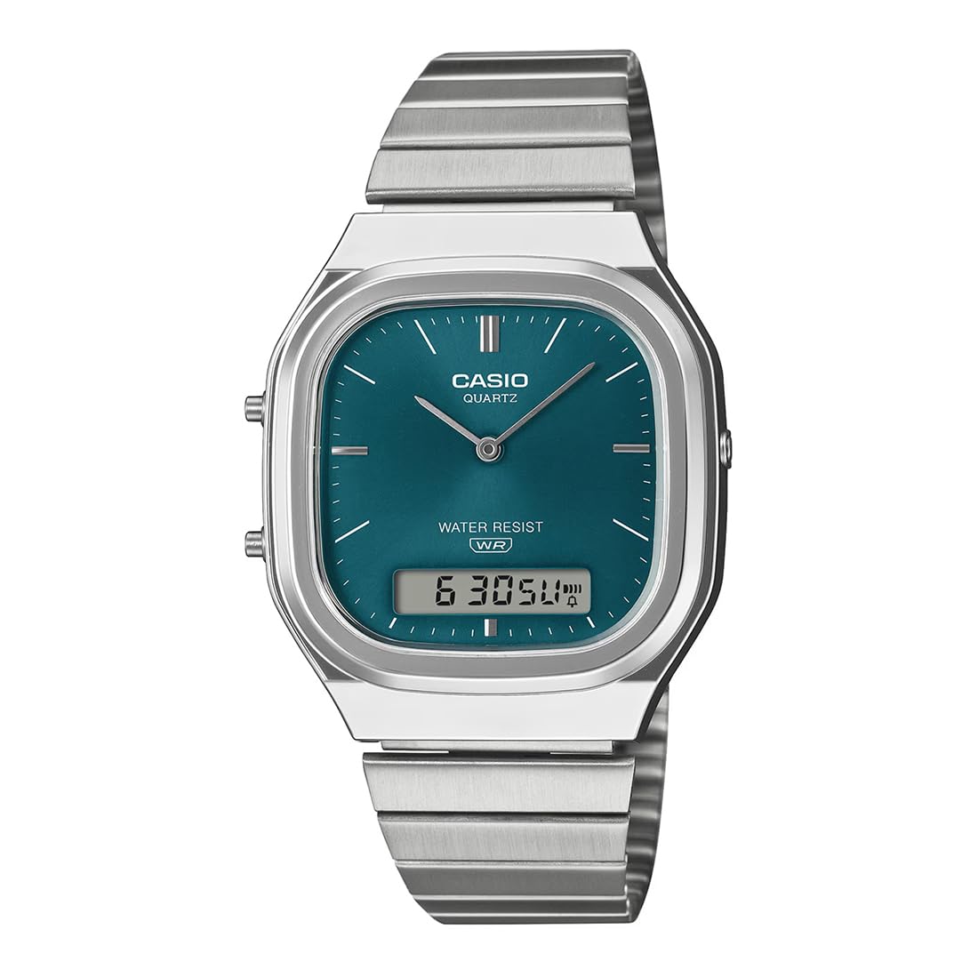 Casio Edgy Wrist Watch for Unisex, 38.8 mm Case Size, Silver