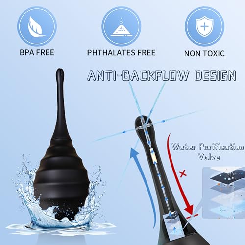 Klistier-Dusche Anti-Rückfluss, Loch Irrigator, wiederverwendbare Unisex Klistier-Dusche Vaginal-Reinigung Kit (mit Gleitmittel)