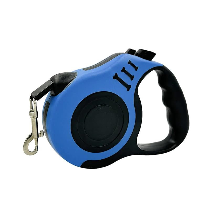 Guia Retrátil para Cães e Gatos SALAN com Alça Antiderrapante Azul – 5,03 m