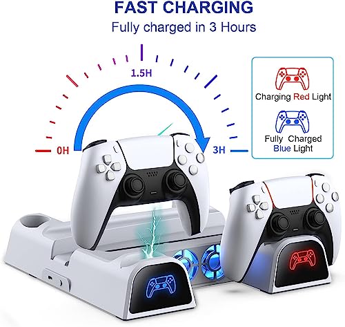 Suporte ps5 com estação de resfriamento e carregador de controlador playstation 5 estação de carrega