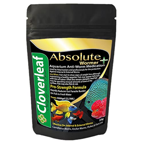 Cloverleaf Absolute+ Wormer Invert Friendly Aquarium anti-worm medication 20g