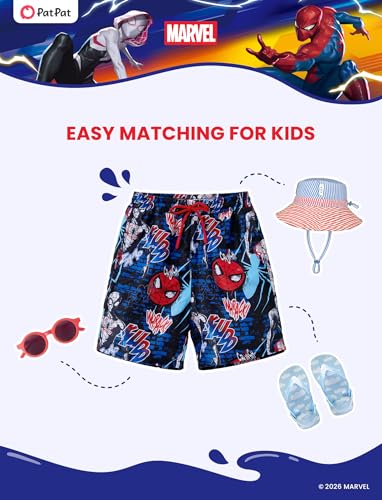 Image of Disney Stitch Spiderman Cars Winnie Toy Story Boy Swim Trunks UPF 50+Swim Shorts Compression Liner & Quick-Dry &Pockets 2-13Y