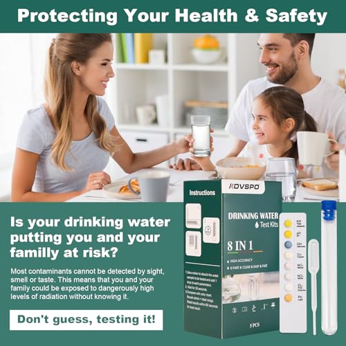 Kovspo W-8 Water Testing Kits For Drinking Water: 5 Strips 8 In 1 Well And Drinking Water Test Kit, Water Test Strips With Alkalinity, Lead thumb #6