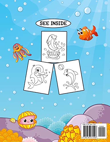 Dolphin Coloring Book for Kids: Over 50 Fun Coloring and Activity Pages with Cute Dolphins, Dolphin Friends and More! for Kids, Toddlers and Preschoolers (Unique Gift for Kids) image 4