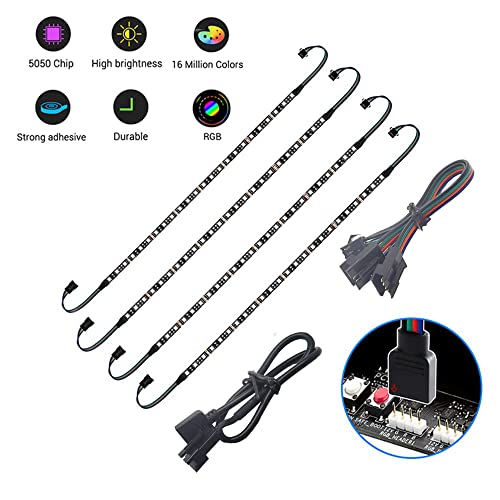 Tira de LED RGB para PC 4 piezas 50 LEDs 12V 4-Pin 79 cm miniatura 2