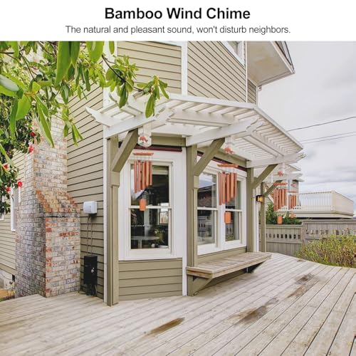 Image of VIREKM Bamboo Wind Chimes for Outside,Decorations for Patio Porch | Sympathy Wind Chimes Outdoors with Natural Sounds, Memorial Gifts for Mom, Indoor Outdoor Decor for Garden Home and Backyard