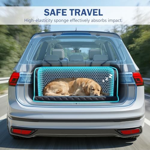 Pecute SUV Cargo Liner for Dogs, Water Resistan Pet Trunk Cover with Soft Cushion, Non-Slip Dog Back Seat Mat for SUVs Sedans with Bumper Flap Protector, Padded, Black Alternate view