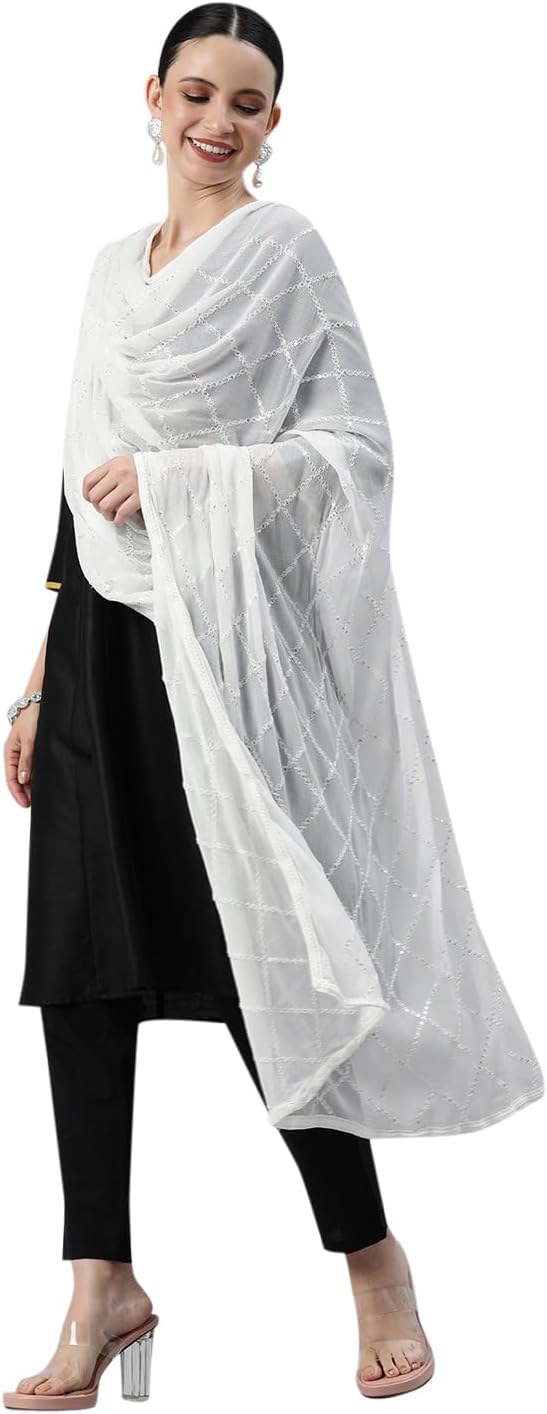 Women's Chiffon Embroidered Dupatta