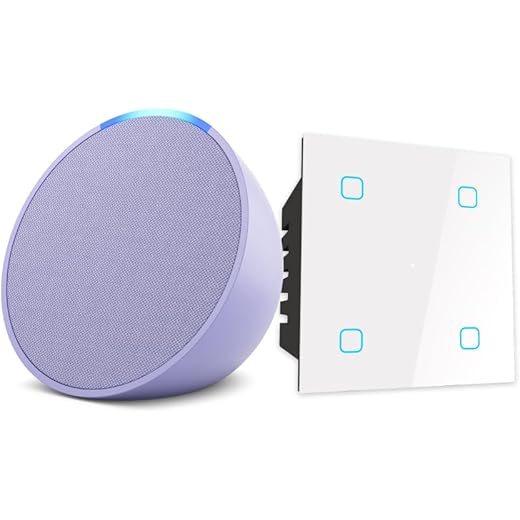 Amazon Echo Pop Purple Combo with HomeMate Wi Fi Smart 4 G