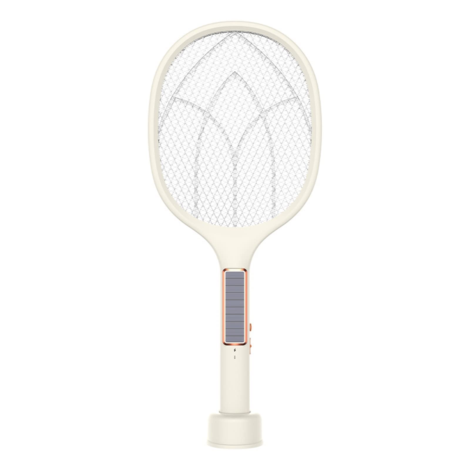 FAXIOAWA Scacciamosche Elettrico, Scacciamosche Elettrico 3000v con Base, Ricaricabile Tramite USB, per Interni ed Esterni,White