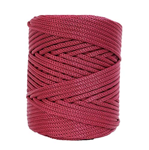Glossy Cord 130 Yards/Knitting Cord/Crochet Yarn/Novelty Yarn/Bulky Yarn/Polypropilene Yarn/Home Decor Yarn (Burgundy)