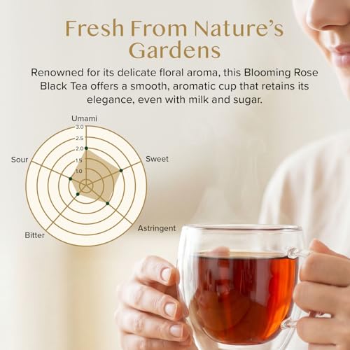 Image of VAHDAM Blooming Rose Black Tea (3.53oz|50+ Cups) Black Tea with Rose Petals
