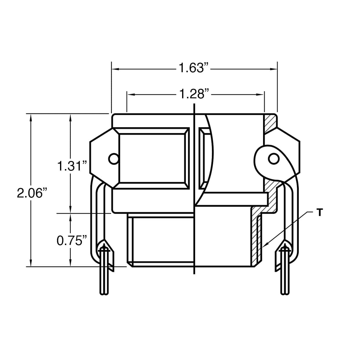 Gloxco Aluminum Type B Cam and Groove Fitting, 3/4