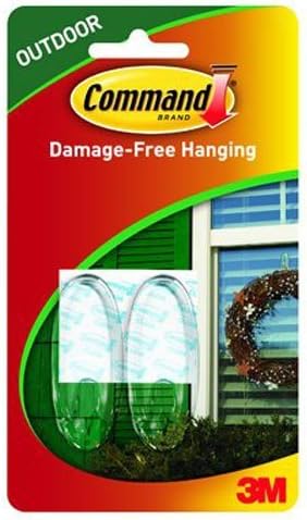 Command Outdoor Window Hooks, Medium, Clear, 12-Hooks (17091CLR-AWES)