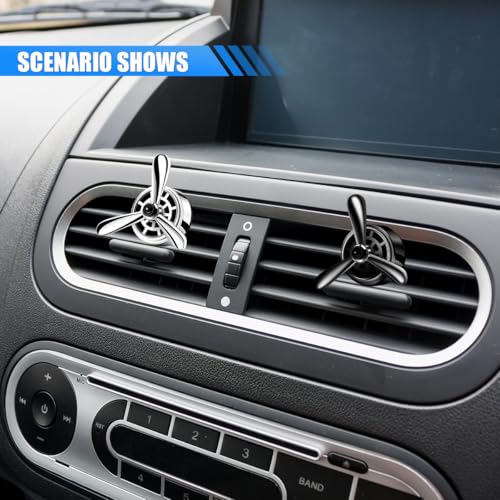 Image of Car Air Outlet Clip, Creative Air Force Propeller Shape Auto Ornament AirConditioner Vent Clip, Automotive Interior Accessories for Women Men (2, Black)