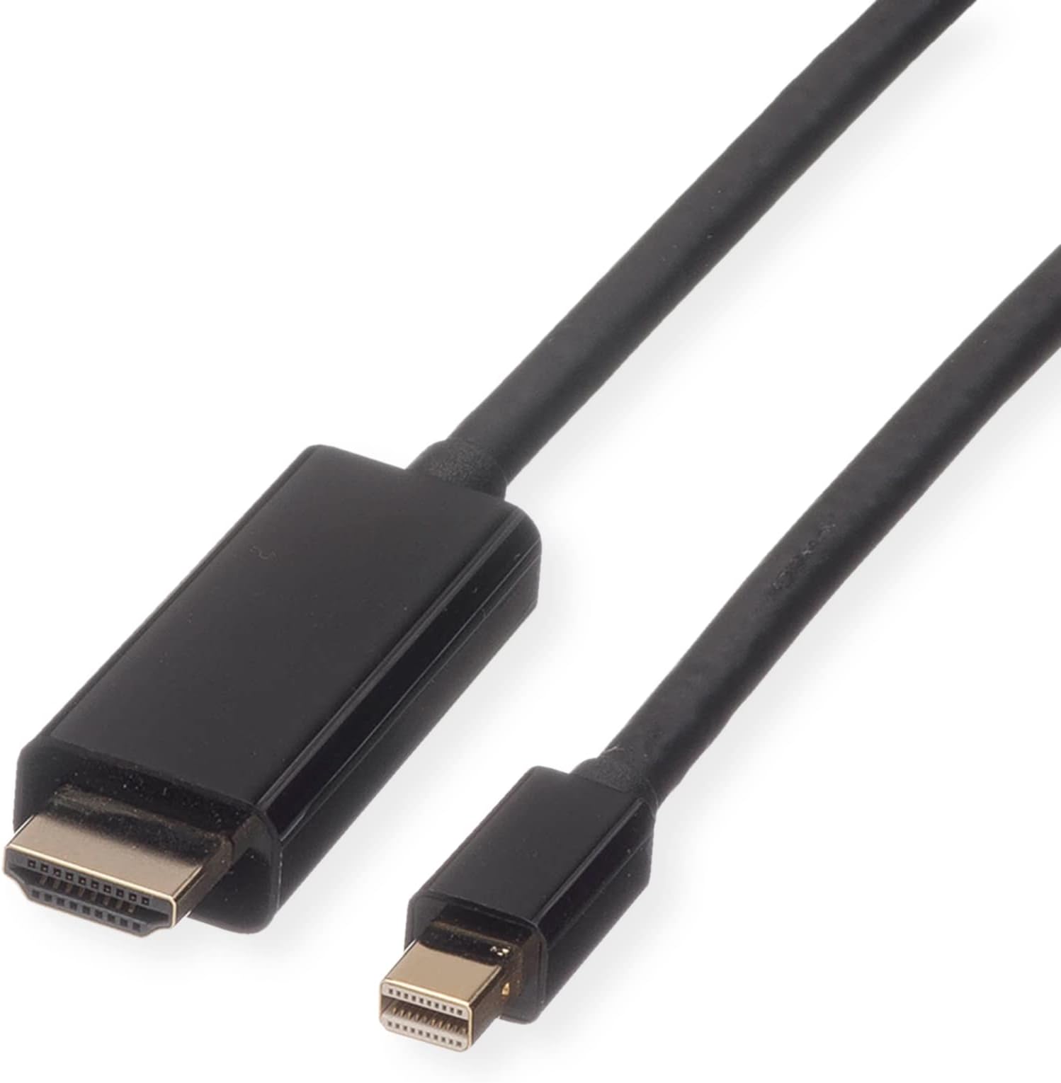 ROLINE Mini Displayport cable with HDMI connector M/M | Screen video and audio transmission PVC sheathing in black 1m