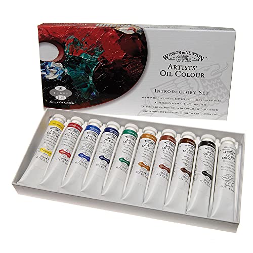 Winsor & Newton 1290143 Artists Ölfarben Set mit höchstmöglicher Pigmentierung, höchste Lichtechtheit - Einführungs Set 10 x 21ml Tuben