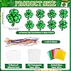 32 Sets St Patricks Day Suncatchers Craft Kit DIY shamrock Window Stained Glass Effect Paper Green Leaf Home School Classroom Decoration St Patricks Art Craft Creative Activity Project Gift Favor #1