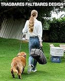 derimkcoa Hundebox faltbar für mittlere Hunde,Hundetransportbox Auto mit verstellbarem Design, reißfesten Netzfenstern & Plüsch-Betteinlage für Zuhause & Reise,106 * 78 * 78cm,Grau
