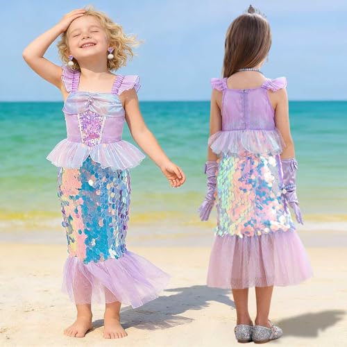 Disfraz completo de sirena para niñas 7-8 años miniatura 5
