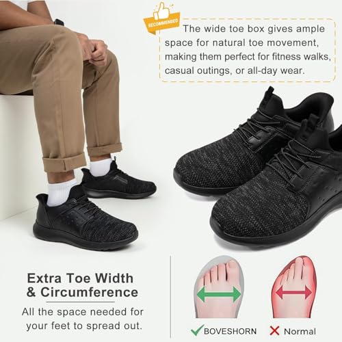 Image of Hands Free Slip On Shoes for Men Walking Casual Sneaker Arch Support Memory Foam Mesh Light Cushioning Fashion Breathable Stylish Black White Tan Grey