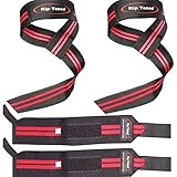 Rip Toned Lifting Straps + Wrist Wraps Bundle (1 PAIR of Each) Bonus Ebook for Weightlifting, Xfit, Workout, Gym, Powerlifting, Bodybuilding - Lifetime Replacement Warranty!