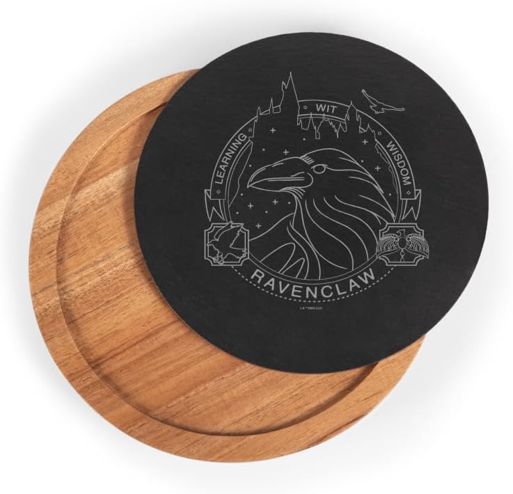 Miniatura 4 de PICNIC TIME Insignia - Juego de cuchillos, charcutería, plato para servir, tabla de queso, 12.5 x 12.5 x 1.4, Harry Potter Ravenclaw, madera de