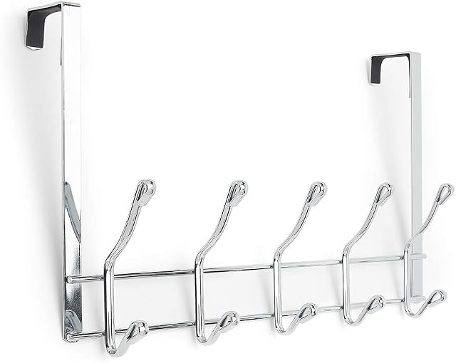 simplywire - Over Door Coat Rack - 10 Hooks  Chrome