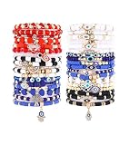 Cooluckday 36 Pcs Evil Eye Bracelets for Women Mexican Bracelet Lucky Blessing Amulet Black Red Blue Friendship Bracelet for Protection Family Friends