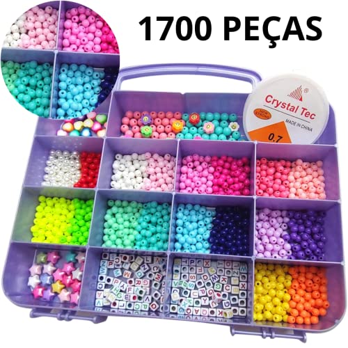 Kit Miçanga Infantil P/ Montar +de 100 Pulseiras Variadas Dia das Crianças