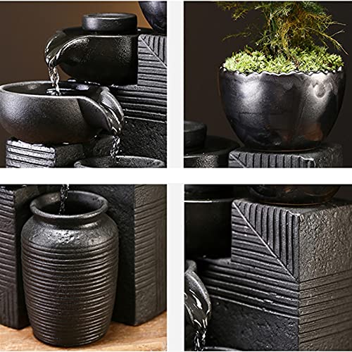 Fuente de mesa de cerámica para eliminar el estrés con sonido de agua de manantial 4