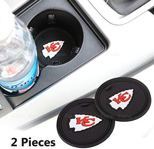 2 Pack 2.75 inch for Chiefs Car Interior Accessories Anti Slip Cup Mat for All Vehicles (Chiefs)