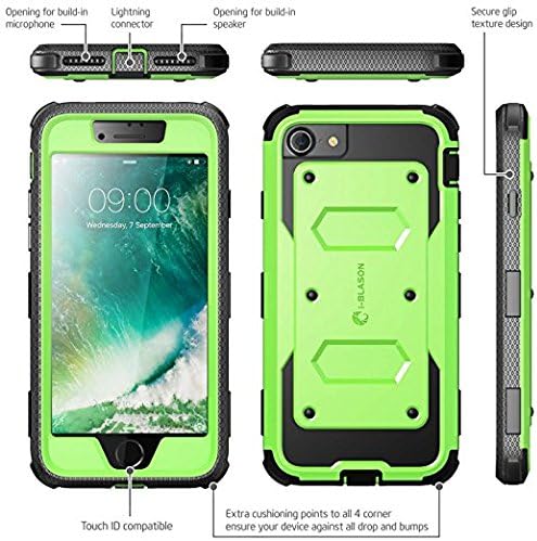 i-Blason Armorbox Case Designed for iPhone SE2 2020 /iPhone 7/iPhone 8, Built-in [Screen Protector] Full-Body Rugged Holster Case for iPhone SE 2nd Generation (Green)