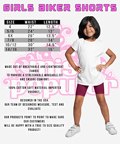 Miss Popular Girls Biker Shorts Soft Comfortable Cotton Spandex Elastic Waistband | Sizes 4-16 (14/16, Pack 1) #TOP4